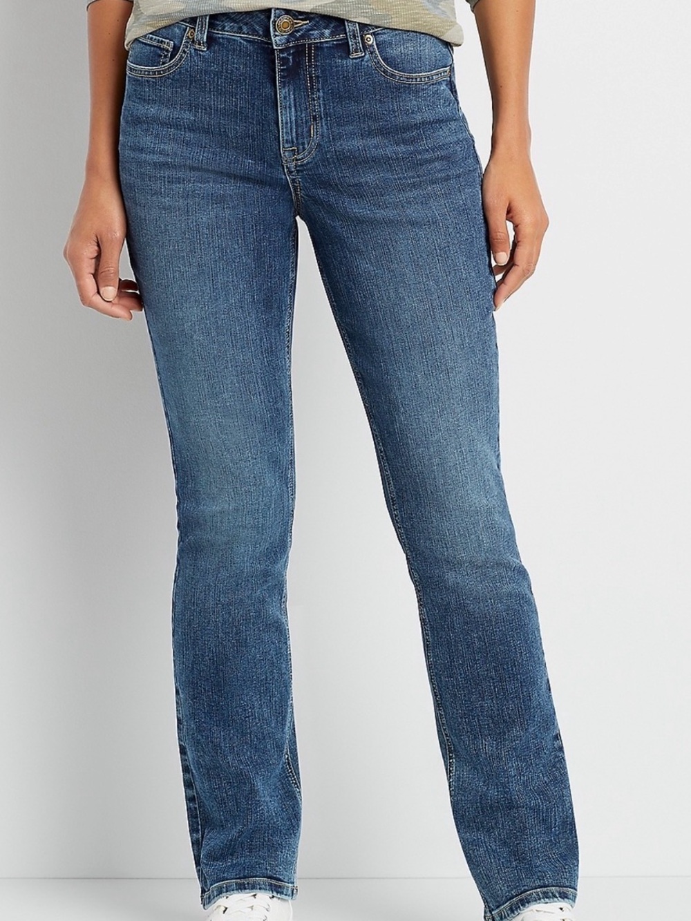 maurices™ m jeans High Rise Curvy Medium Wash Bootcut Jeans, Size 16W Short